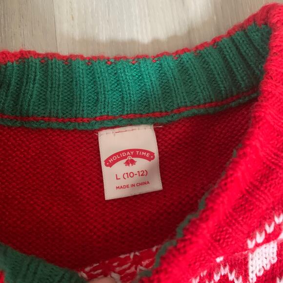 Holiday Time Christmas Llama Ugly Sweater Large Women's Junior Red Green Sequin - Picture 6 of 9